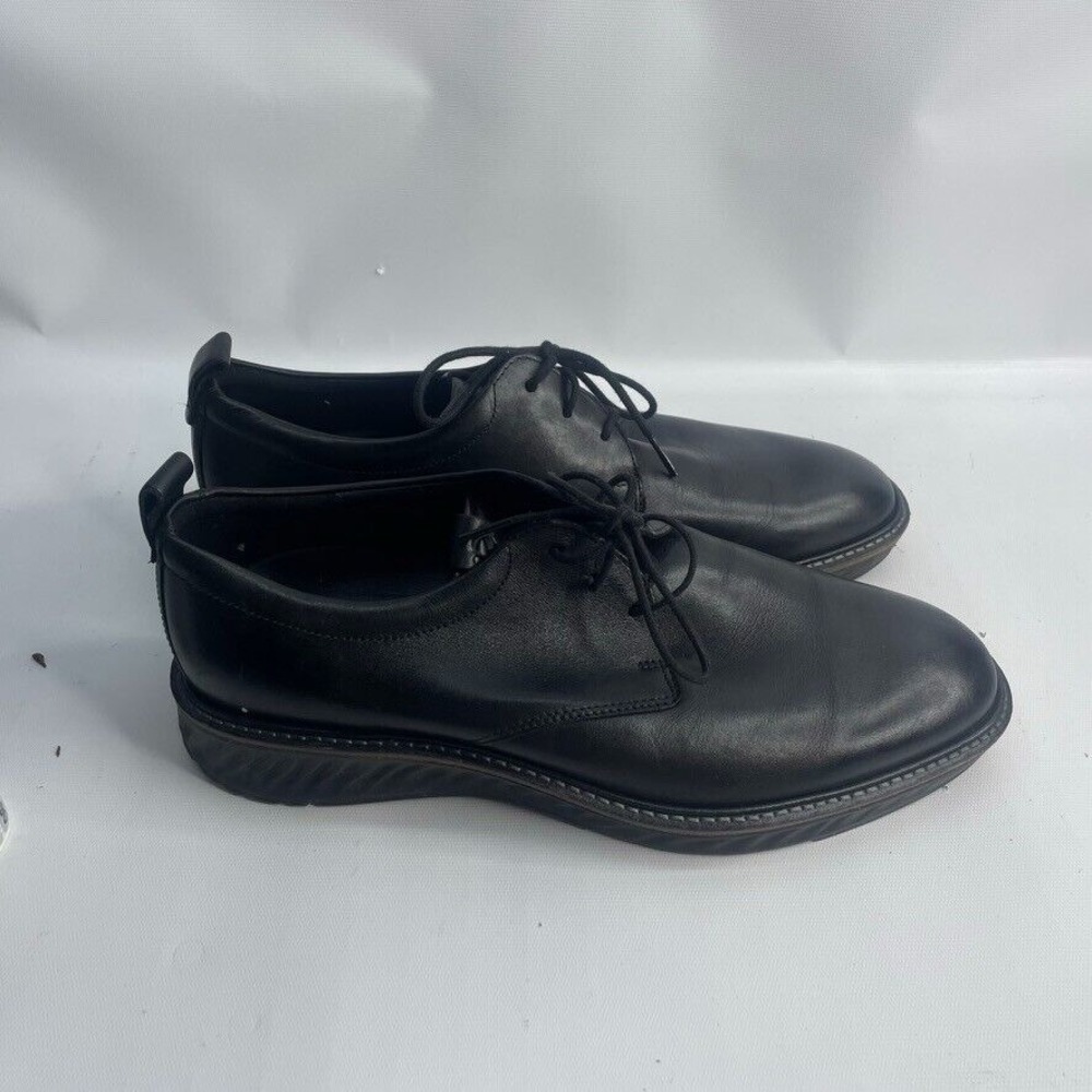 ECCO MENS‎ ST.1 HYBRID BLACK LEATHER PLAIN TOE OXFORD SIZE 44 / 10-10.5 $250